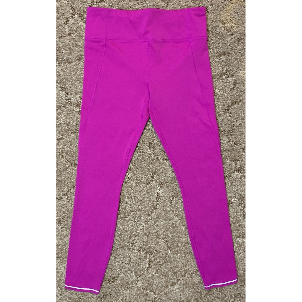 Athleta‎ Run Free Leggings Womens Small Pink Ankle Reflector Tight Yoga 353545
